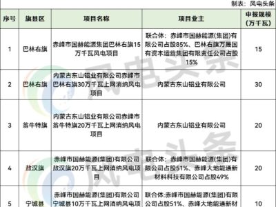 内蒙古2.35GW风电项目竞配结果公示